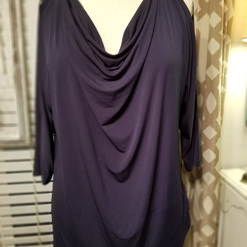 MK Navy cold shoulder blouse